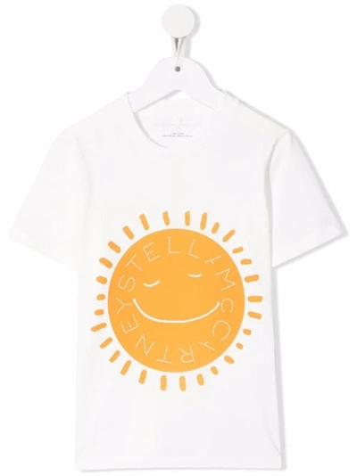 Shop Stella Mccartney White Cotton T-shirt With Sun Print