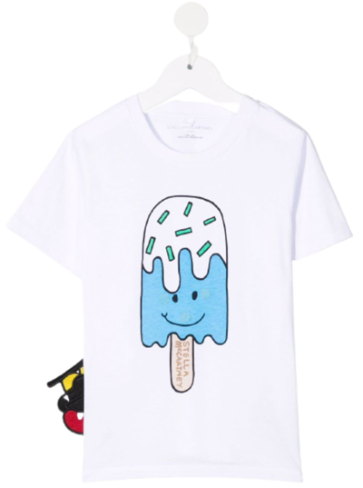 Shop Stella Mccartney White Cotton T-shirt With Icicle Print