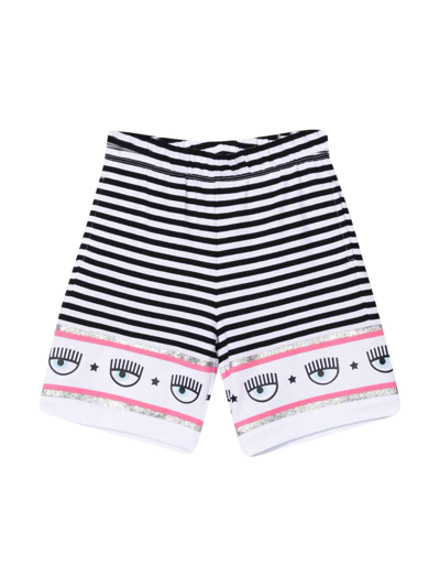 Shop Chiara Ferragni Striped Sports Shorts In C