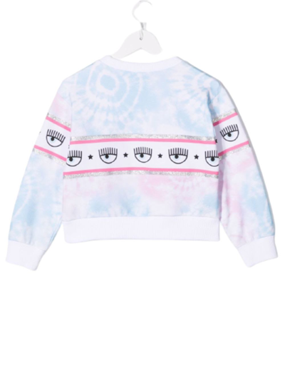 Shop Chiara Ferragni Tie Dye Cotton Sweatshirt With Logo