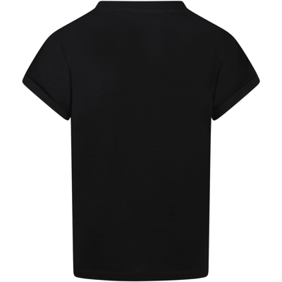Shop Balmain Black T-shirt For Kids With Logo In Bc