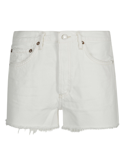 Shop Agolde Parker Vintage Cut-off Shorts In Pltnm