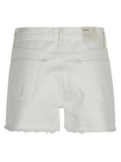 Shop Agolde Parker Vintage Cut-off Shorts In Pltnm