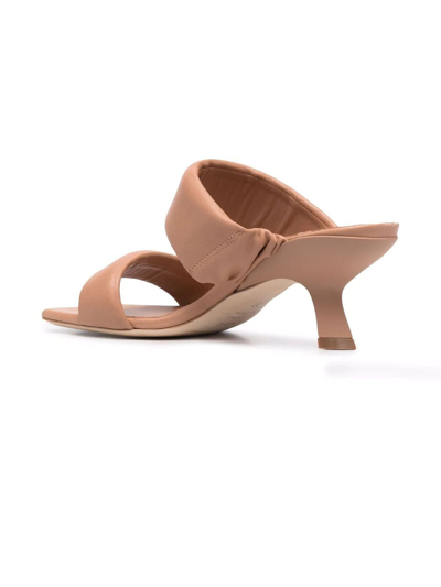 Shop Vic Matie Neutrals Leather Sandals In Nude
