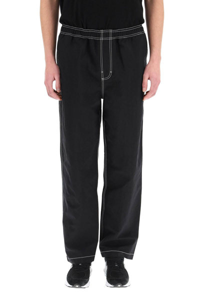 Stussy Nylon Folsom Beach Pant Black Nylon Pant With Contrasting