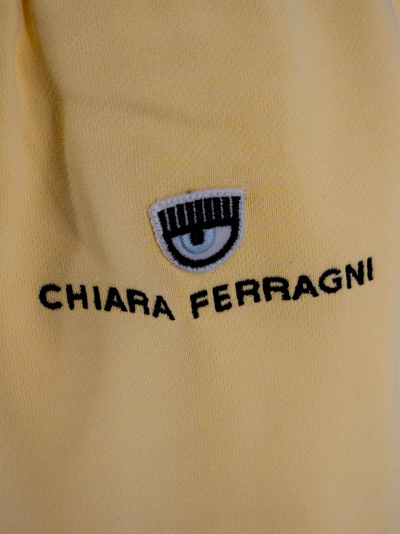Shop Chiara Ferragni Embroidered Logo Skirt In Giallo