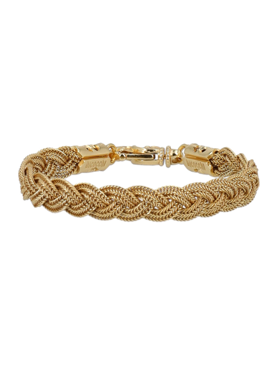 Shop Emanuele Bicocchi Flat Braided Bracelet In Gold