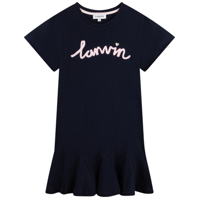 Shop Lanvin Dress With Application In Marine