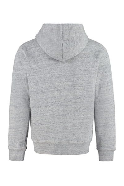Shop Dsquared2 Logo Cotton Hoodie In Grey