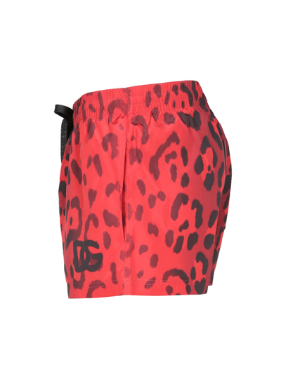 Shop Dolce & Gabbana Short Swimsuit In Rosso