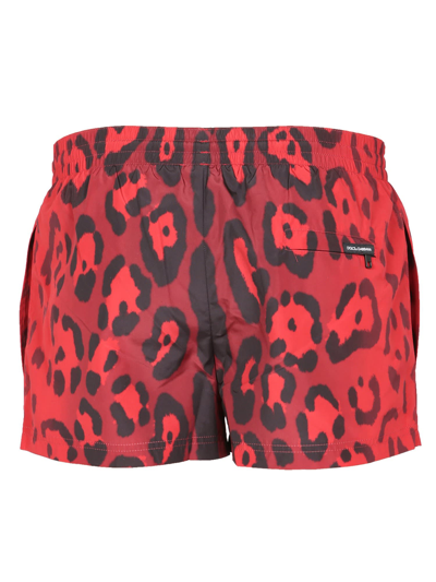 Shop Dolce & Gabbana Short Swimsuit In Rosso
