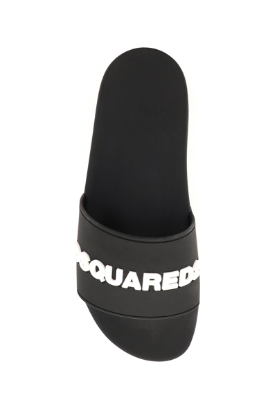 Shop Dsquared2 Logo Rubber Slides