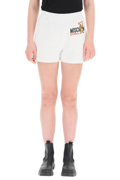 Shop Moschino Kelloggs Short Sweatpants In Bianco
