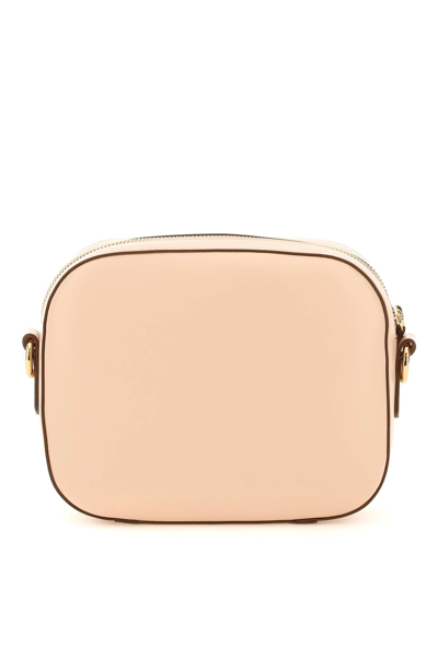 Shop Stella Mccartney Camera Bag With Perforated Stella Logo In Blush