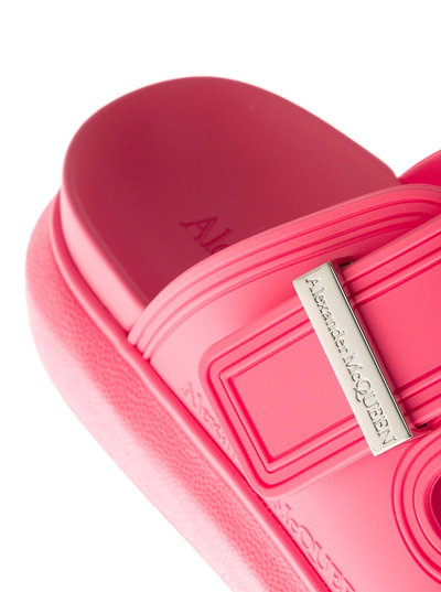 Shop Alexander Mcqueen Hybrid Pink Plastic Sandals In Rosa