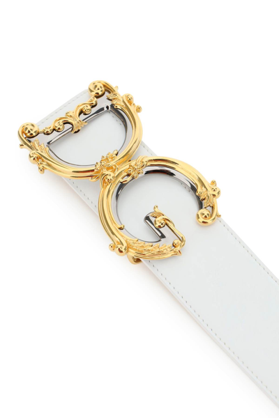 Shop Dolce & Gabbana Dg Barocco Belt In Bianco
