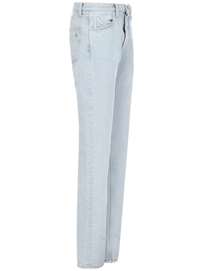 Shop Attico Jeans In Light Blue Denim
