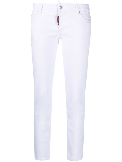 Shop Dsquared2 White Stretch-cotton Blend Jeans