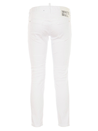 Shop Dsquared2 White Stretch-cotton Blend Jeans