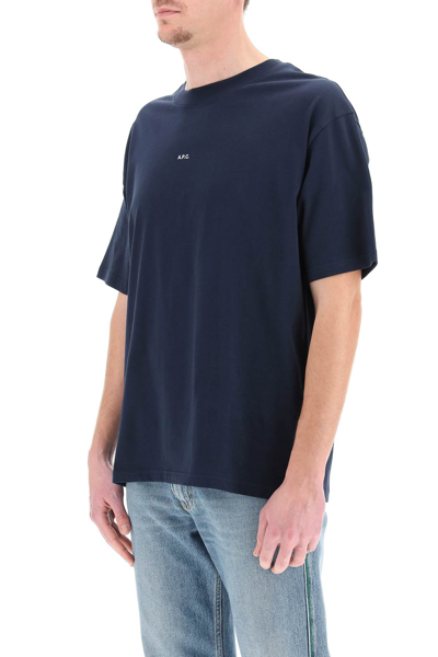 Shop Apc Kyle T-shirt With Micro Logo In Blue