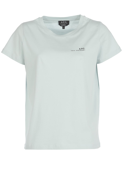 Shop Apc Cotton T-shirt In Light Blue