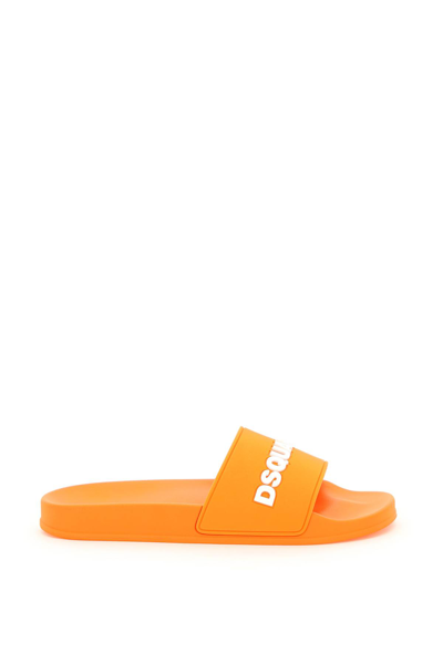 Shop Dsquared2 Logo Rubber Slides