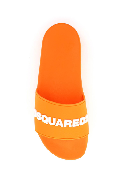 Shop Dsquared2 Logo Rubber Slides