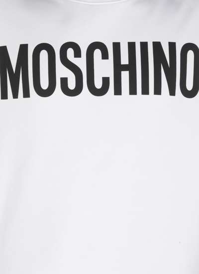 Shop Moschino Loged Cotton Sweatshirt  In White