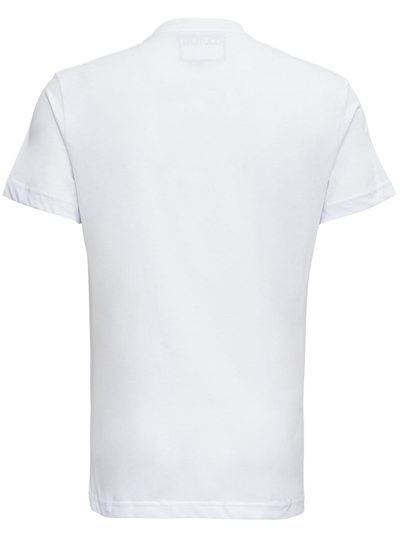 Shop Versace White Cotton T-shirt With Logo Print