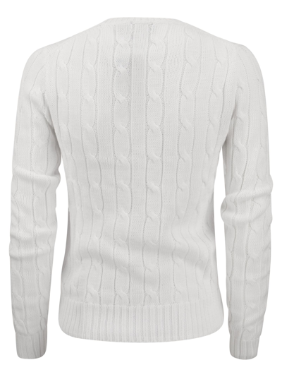 Polo Ralph Lauren Slim-fit Cable Knit Sweater With Classic Design In White