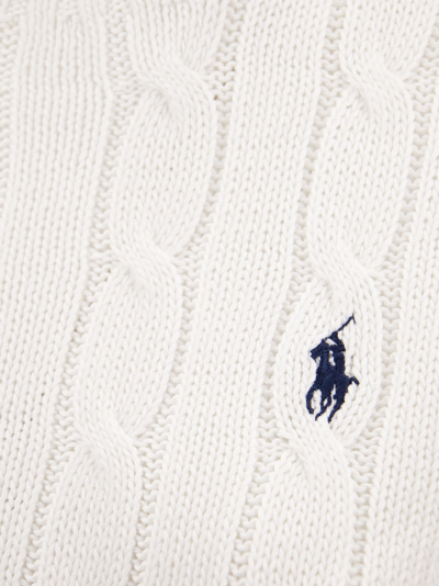 Polo Ralph Lauren Slim-fit Cable Knit Sweater With Classic Design In White
