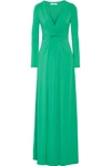HALSTON HERITAGE Draped Stretch-Jersey Gown