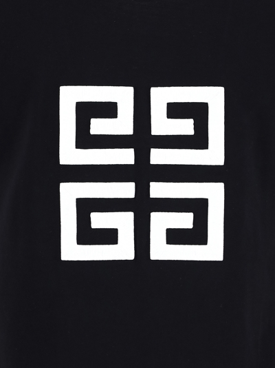 Givenchy 4g Logo Print T-shirt In Black