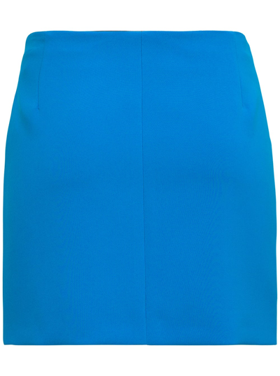 Shop Attico Turquoise Draped Miniskirt