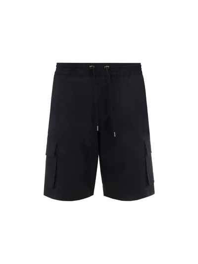 Shop Neil Barrett Cargo Bermuda Shorts In Nero