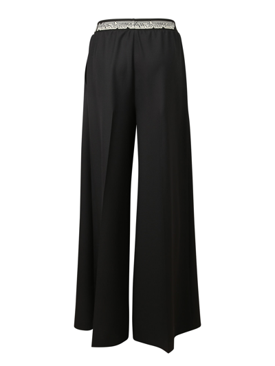 Shop Stella Mccartney Logo Waistband Trousers In Black