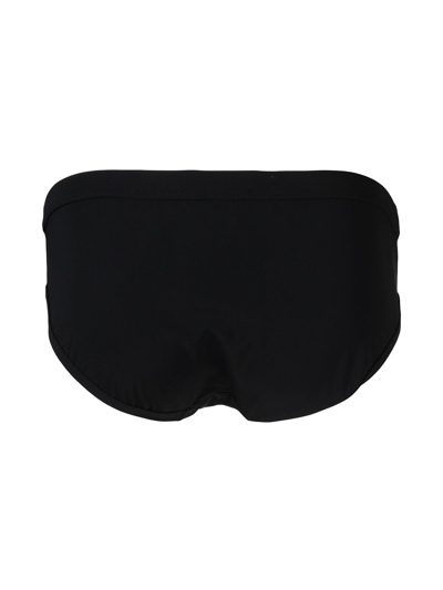 Shop Dolce & Gabbana Black Stretch Fabric Swim Briefs With Logo In Nero