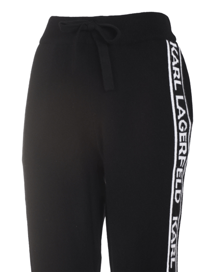 Shop Karl Lagerfeld Cashmere Jogging Pants In Nero