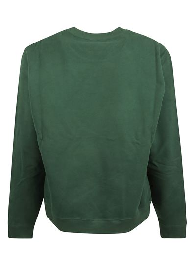 Shop Saint Laurent Logo Print Sweatshirt In Verde