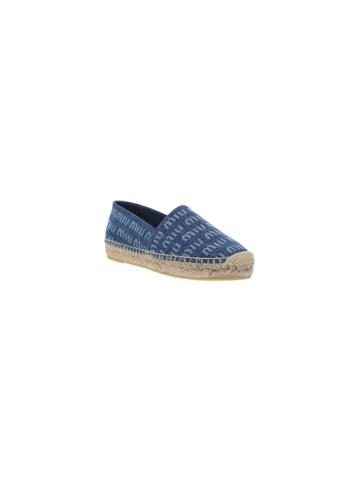 Shop Miu Miu Espadrilles Shoes In Light Blue