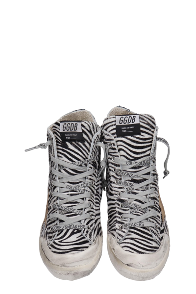 Shop Golden Goose Francy Penstar Sneakers In Animalier Pony Skin In Bianco/nero/tabacco