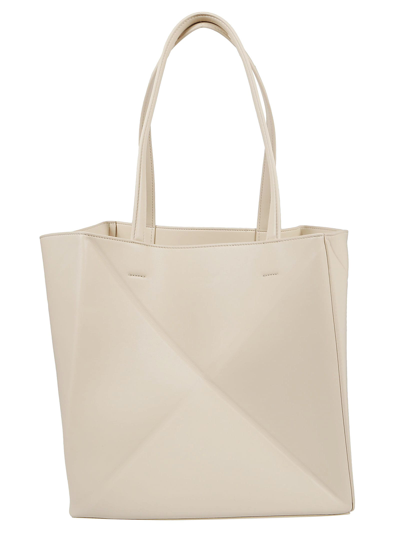 Shop Nanushka The Origami Tote Bag In Creme