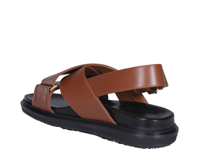 Shop Marni Fussbett Sandals In Maroon
