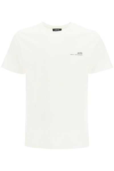 Shop Apc Item 001 Logo Print T-shirt In Aab White