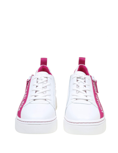 Shop Michael Michael Kors Alex Sneakers In Leather In Wild Berry