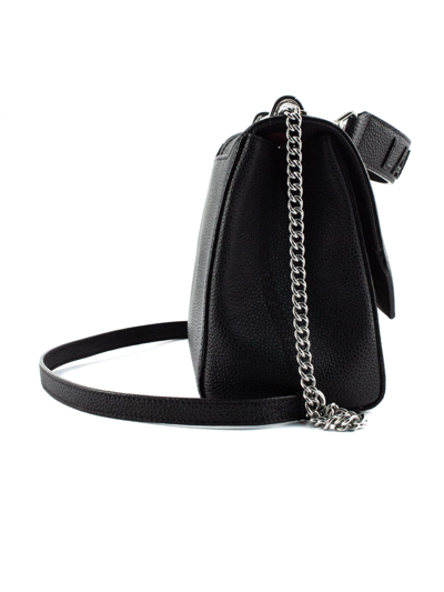 Shop Lancel Black Grained Cowhide Leather Shoulder Bag In Tu Black