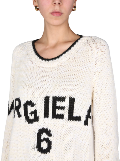 Shop Mm6 Maison Margiela Sweater With Logo Inlay In F