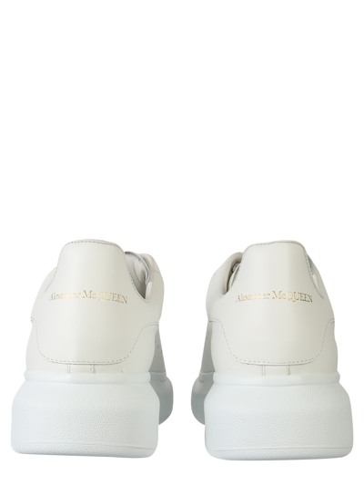 Alexander Mcqueen Men White Sneakers With Logo Lettering On The Rear And Oversize Rubber Sole In Lea In White