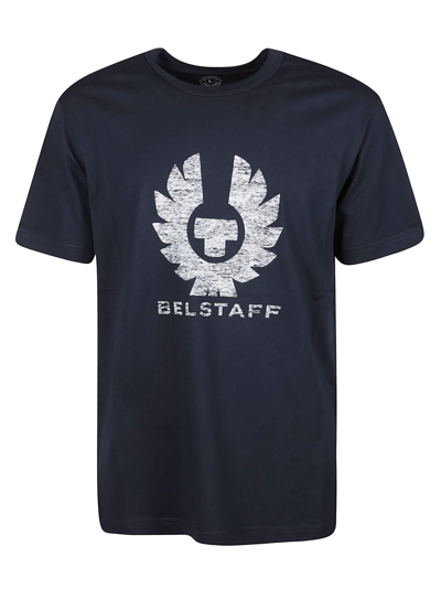 Shop Belstaff Logo Print T-shirt In Dark Ink/off-white