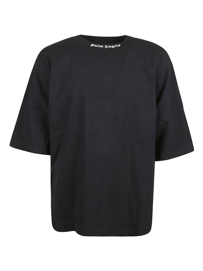 Shop Palm Angels Classic Logo Oversized T-shirt In Black/white